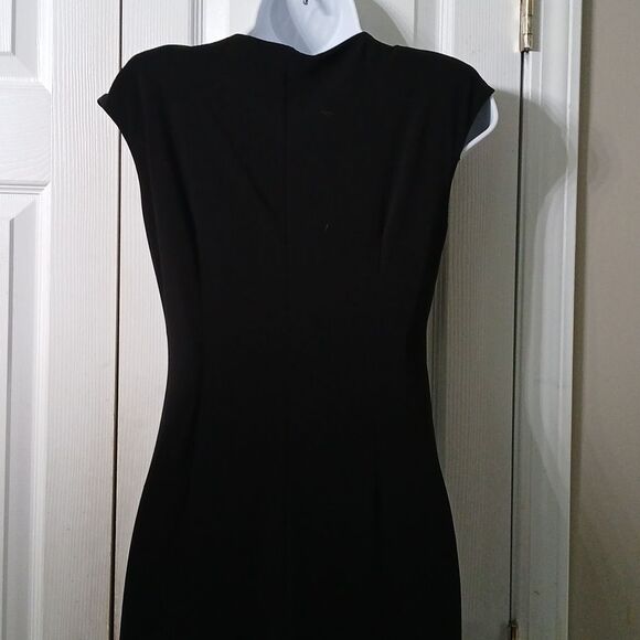 Evan Picone faux wrap black dress Sz 4 NWOT - Picture 7 of 8